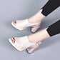 👡 LIMITED-TIME 50% OFF! 💥 Stylish High Heel Leather Sandals for Women – Chunky Heel, Adjustable Strap, Breathable ✨