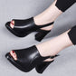 👡 LIMITED-TIME 50% OFF! 💥 Stylish High Heel Leather Sandals for Women – Chunky Heel, Adjustable Strap, Breathable ✨