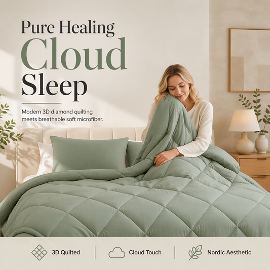 🛏️ LIMITED-TIME 50% OFF! ☁️ Brushed Microfiber Comforter Set – All-season, Moisture-wicking, Diamond Quilting ✨