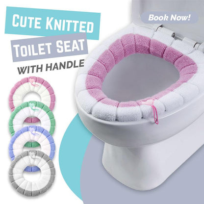 🧶 BUY 1 GET 1 FREE! ✨ Cute Knitted Toilet Seat Cover — Warm, Cozy, Bathroom-Friendly 🚽