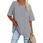 👚 LIMITED-TIME 50% OFF! 💥 Ladies V-Neck T-Shirt – Premium Cotton, Flared Hem, Loose Fit ✨