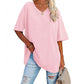 👚 LIMITED-TIME 50% OFF! 💥 Ladies V-Neck T-Shirt – Premium Cotton, Flared Hem, Loose Fit ✨