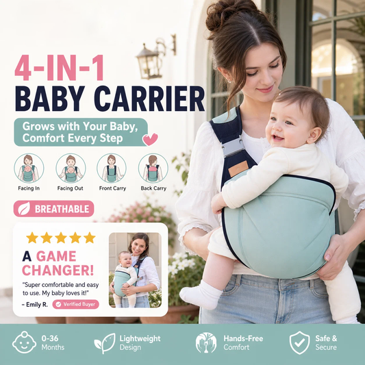 👶 LIMITED‑TIME 50% OFF! ⚡ 4‑in‑1 Breathable Baby Carrier – Lightweight, Supportive, Multi‑Position ✨