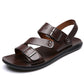 🩴 LIMITED-TIME 50% OFF! ✨ Men's Leather Beach Sandals – Cowhide Upper, Non-Slip Sole, Open Toe 🌊