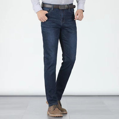 👖 LIMITED-TIME 50% OFF! 💥 Men's Elastic High Waist Straight Leg Jeans – Stretch Cotton, Breathable, Classic Fit ✨