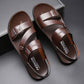🩴 LIMITED-TIME 50% OFF! ✨ Men's Leather Beach Sandals – Cowhide Upper, Non-Slip Sole, Open Toe 🌊