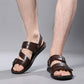 🩴 LIMITED-TIME 50% OFF! ✨ Men's Leather Beach Sandals – Cowhide Upper, Non-Slip Sole, Open Toe 🌊