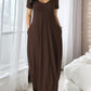 💃Spring Sale 50% OFF⏳Women's Round Neck Short Sleeve Casual Soft Fabric Long Dress