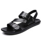🩴 LIMITED-TIME 50% OFF! ✨ Men's Leather Beach Sandals – Cowhide Upper, Non-Slip Sole, Open Toe 🌊