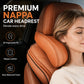 📢📢50% OFF !! ⏰ Ergonomic Memory Foam Car Headrest Pillow – Luxury PU Leather Neck Support Cushion