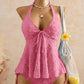 Women’s Peplum Halter Tankini Set