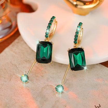 💎 LIMITED-TIME 50% OFF! ✨ Vintage Synthetic Diamond Earrings – Geometric, Dangling, Clip-On ✨