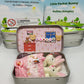 💎 50% OFF! 💎 Bunny Mummy & Baby Plush Pocket Tin – Handmade Easter Collectible with Cozy Blanket (Pink/Blue Ears) 🐇🎁