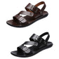 🩴 LIMITED-TIME 50% OFF! ✨ Men's Leather Beach Sandals – Cowhide Upper, Non-Slip Sole, Open Toe 🌊