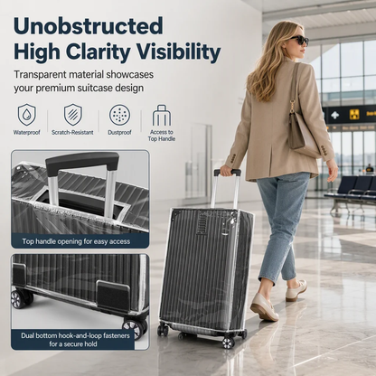 🧳 LIMITED-TIME 50% OFF! 💧 Waterproof Luggage Cover – Transparent, Scratch-proof, Reusable ✨