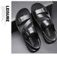 🩴 LIMITED-TIME 50% OFF! ✨ Men's Leather Beach Sandals – Cowhide Upper, Non-Slip Sole, Open Toe 🌊
