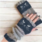 🐱 Cute Women’s Knitted Cat Gloves — For Warm Hands & Free Fingers🧶