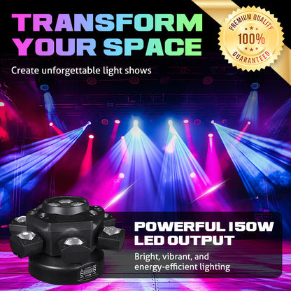 💡✨ Multi-Beam LED Atmosphere Light – Dynamic Color Changing, Remote Control & Easy Installation for Home/Party 🎉📦