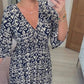 🔥Vacation Casual Print V-Neck Waist Wrap Long Dress