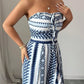 👗 LIMITED-TIME 50% OFF! 💥 Geometric Jumpsuit with Halter Neckline & Side Slit – Unique Print, Elastic Back, Versatile ✨