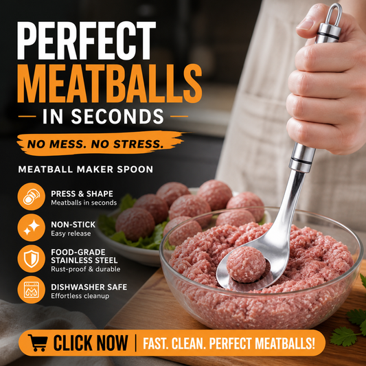 🍳 LIMITED‑TIME 50% OFF! 💥 Stainless Steel Meatball Maker Spoon – Convenient, Non‑Stick, Gift‑Ready ✨