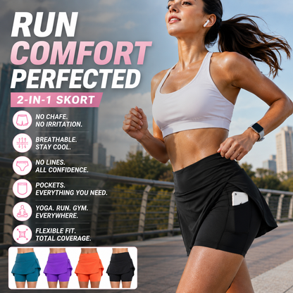 👚 LIMITED-TIME 50% OFF! ✨ Anti-Chafing Active Skort – Super Soft, Breathable, Side Pockets 🏃‍♀️