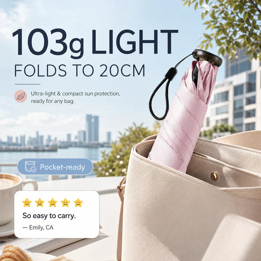 ☂️ LIMITED-TIME 50% OFF! 💥 Ultra-Lightweight Compact All-Weather Umbrella – 103g, UPF 50+, Carbon Fiber ✨