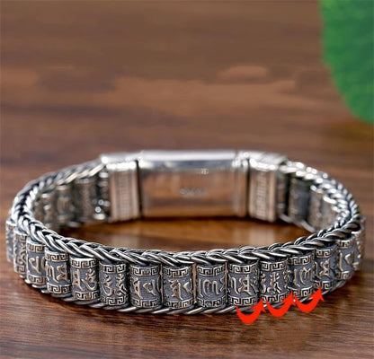 💎 60% OFF! 💎 Tibetan Prayer Wheel Bracelet – 925 Sterling Silver, Lucky Charm & Valentine's Day Gift