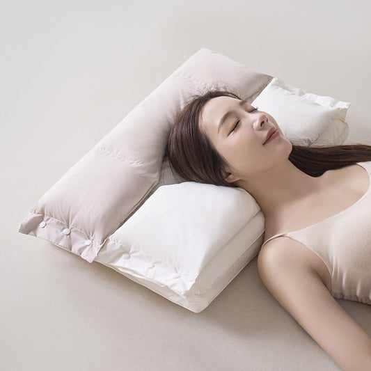 🛏️ LIMITED-TIME 50% OFF! ✨ Soft and Hard Dual-Zone Neck Support Pillow – Ergonomic, Breathable, Washable 😴