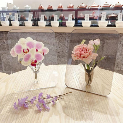 🏺 LIMITED-TIME 50% OFF! 💥 Photo Frame Shaped Clear Flower Vase – Nordic Style, Acrylic, Desktop Decor ✨