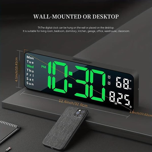 🎉 2026 Sale — Over 31,000 Sold! 💞 16" Large Digital Clock with Temperature, Date, Auto DST, Night Light, Auto Brightness Dimmer