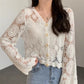 🍁New for autumn✨Crochet Lace Button-Down Cardigan