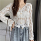 🍁New for autumn✨Crochet Lace Button-Down Cardigan