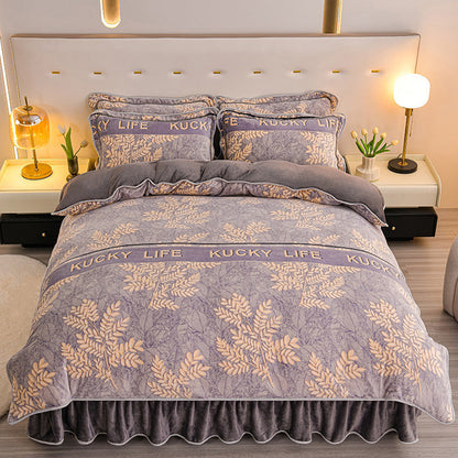 📢📢50 % OFF !!🎅 4 Piece Print Cozy Comforter Bedding Sets