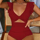 👙 60% OFF NOW! 💃 Sexy Ruffled One-Piece Swimsuit – Ruffle Detail, Tummy Control & Vibrant Colors 🌊