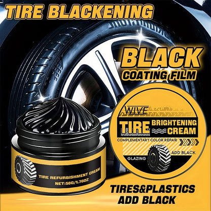 🚗 LIMITED-TIME BUY 1 GET 1 FREE! 💥 Multipurpose Car Tire Refurbishment Cream – Restores Black Shine, UV-Resistant, Easy Apply ✨