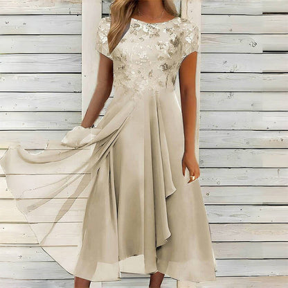 🎉 2026 Sale — Over 31,000 Sold! 💞 Elegant Round Neck Dress – Grace in Every Step 🌸