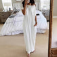 🔥Last Day Special Price £20.99!!💃Women's Summer Casual Loose Solid Color Short-Sleeve Long Dress