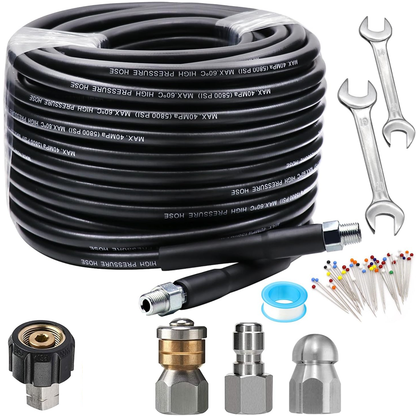 🚿 5800PSI Sewer Jetter Kit - High-Pressure Nozzle & Hose for Clogged Drains/Pipes, Compatible with Most Pressure Washers 🔧📦 - Free Shipping