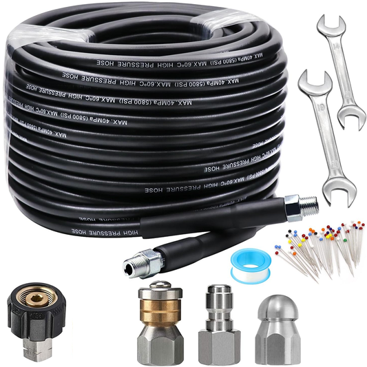 🚿 5800PSI Sewer Jetter Kit - High-Pressure Nozzle & Hose for Clogged Drains/Pipes, Compatible with Most Pressure Washers 🔧📦 - Free Shipping