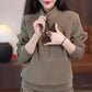Women's Casual 2-Piece Set: Sweatshirt with Half Zip and Pants
