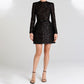 Women's Glittering Long Sleeve Dress with Belt
