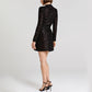 Women's Glittering Long Sleeve Dress with Belt