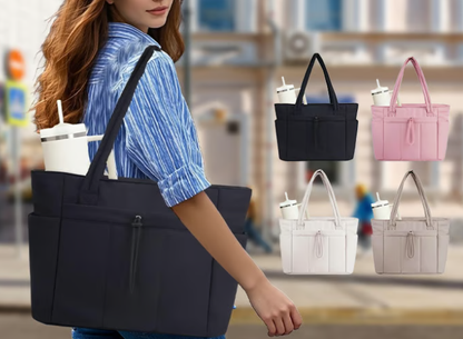 🎉 2026 Sale — Over 89,000 Sold! 👜 Wandering Nature Puffer Tote Bag – Cup Holder & Laptop Compartment 🎒