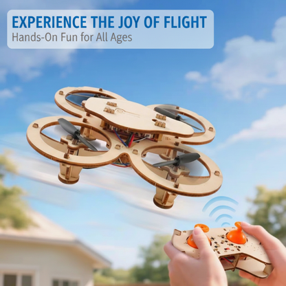 ✈️ LIMITED-TIME 50% OFF! 💥 DIY Wooden Drone Building Kit – Altitude Hold, STEM Learning, Family Fun ✨