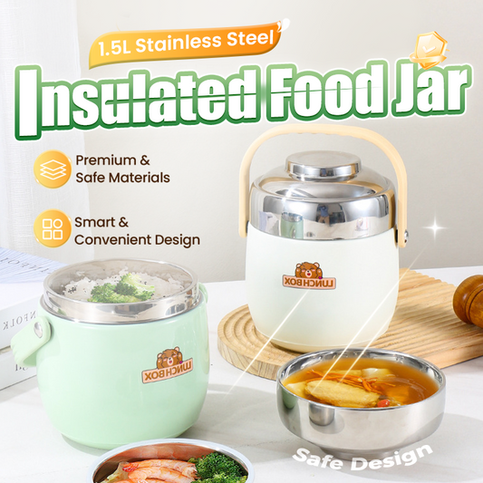 🔥 50% OFF NOW! 🍲 1.5L Stainless Steel Vacuum Insulated Food Jar – Keeps Meals Hot 6–12 Hours, Leak-Proof & Multi-Compartment