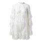 👗 LIMITED-TIME 50% OFF! ✨ Elegant Hollow-Out Lace Dress – Ruffled Sleeves, Flowy, Versatile 🌸