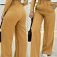Women's High-Waist Wide-Leg Solid Color Trousers