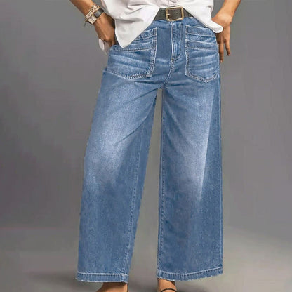 👖60% OFF NOW! ✨ Women's Casual High-Rise Wide-Leg Jeans – Tummy Control, Elongated Silhouette & All-Day Comfort 💙