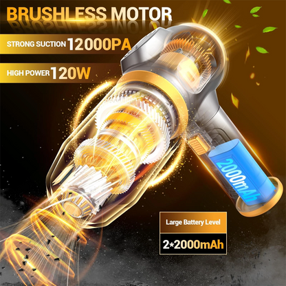 🎉 2026 Sale — Over 25,000 Sold! 🚗 Cordless 4-in-1 Car Vacuum – 12000Pa Suction 💨